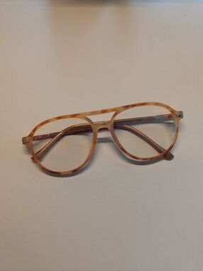 Free People Tortoiseshell Aviator Eyeglass - Light Brown Blue Light Filter